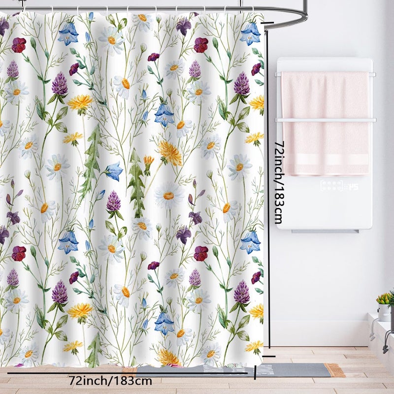 LLSCL Fabric Shower Curtain Liner with Magnets, Blue Hanging Orchid Waterproof Hotel Quality, 72 x 72 Machine Washable - Image 5